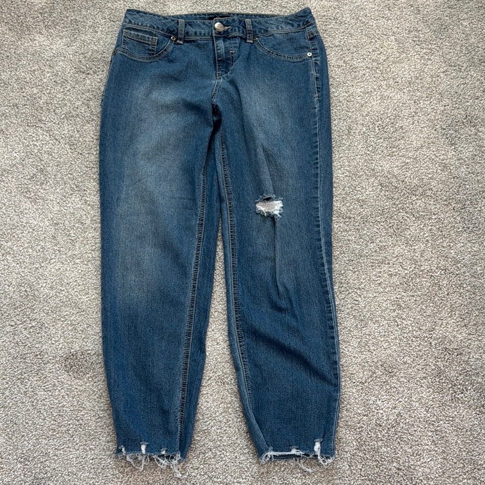 Women's Blue Distressed AG Jeans Size 10, Ladies Boyfriend Denim Pants